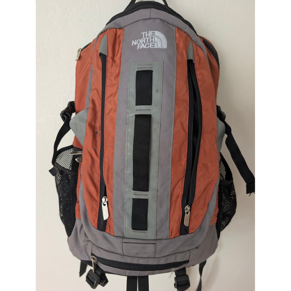 The North Face Backpack Unisex OS Orange Grey Good Hiking School Daypack